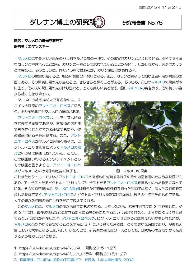 マルメロの陽光 dasRepNo75